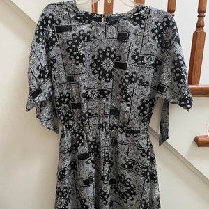NWT The Kooples Black Printed Mini Dress Size Small / Medium (Size 2 EU)